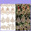 6pcs Christmas Decoration Wooden Pendants Charming Xmas Tree Hanging Ornaments Set