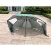 2.4m Oxford Fabric Beach Umbrella With Window Fishing Sun Protection UPF40 Manual Open 8-Rib Iron Frame