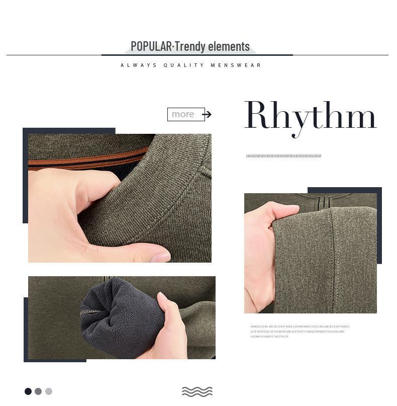 Herren Warmer Fleece-Pullover mit halbem Stehkragen und Plus-Samt - Verdickte Innenschicht für Herbst/Winter 2025