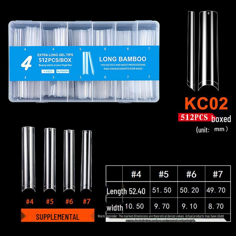 Extra Long Transparent XXL Ballet Trapezoid Nail Tips with Stickers