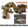 Brake Line Fittings For 3/16” Brake Line Tube 3/8-24 Threads (5 Unions, 10 Nuts)