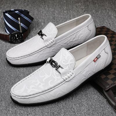 Fashion Italian Luxury  Genuine Leather Loafers Men's Printed Pattern Designer Men Shoes Fashion Moccasins Soft-soled Casual Shoes