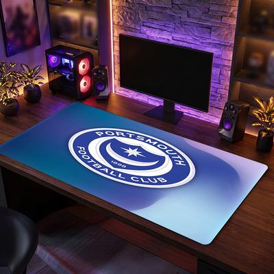 Portsmouth FC Theme Pattern Mouse Pad, Soccer Logo Design XXL Gaming Desk Mat Non-Slip Computer Mouse Pad