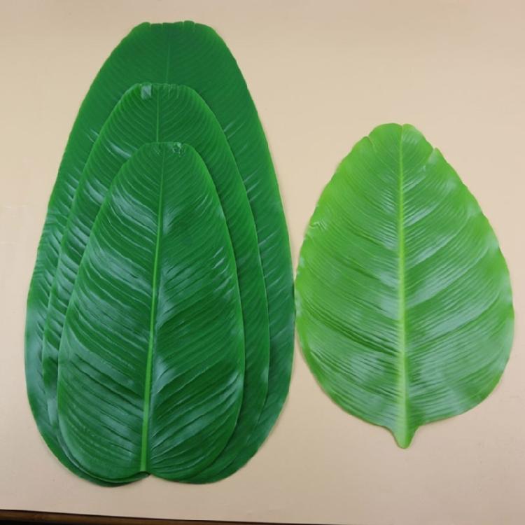 4pcs Multipurpose Banana Leaf Replicas Enhances Any Space with Tropicals Bendables and Practical Party Decoration