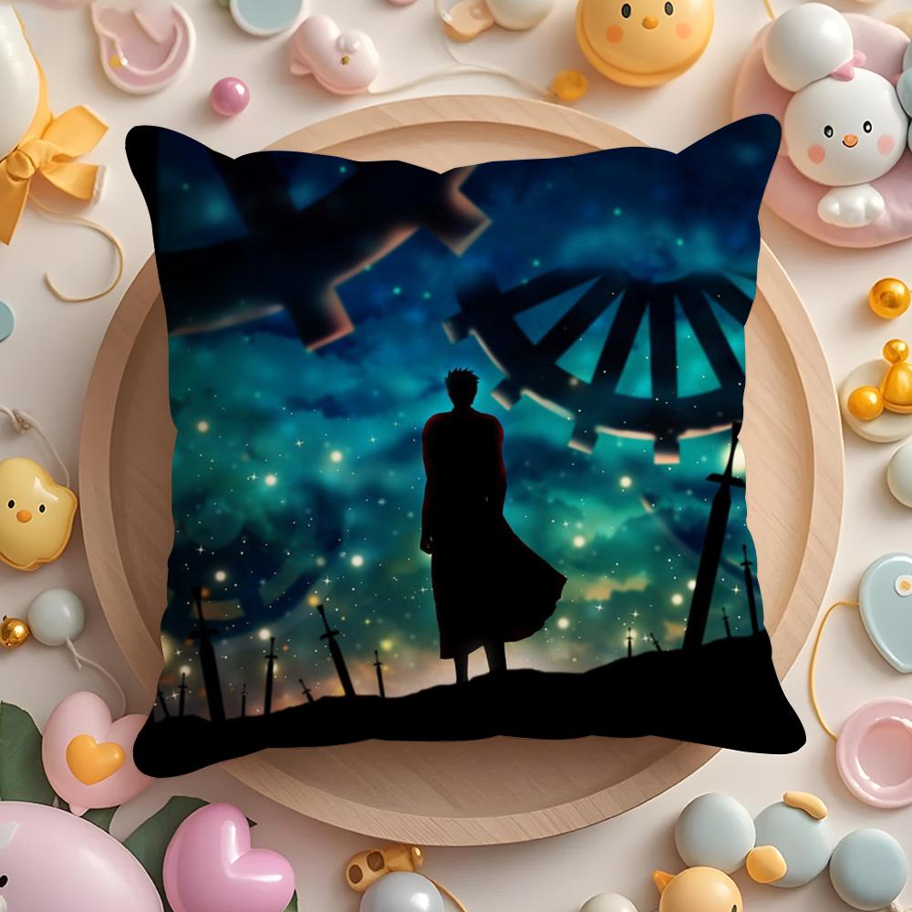 Anime S-Steins Gate Cushion Cover Short Plush Double-Sided Printing Home Machine Washable In Warm Winter Pillow Case