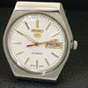 JAPAN VINTAGE SEIKO 5 AUTOMATIC 6349A MENS WHITE COLOR DIAL WATCH a702627-1