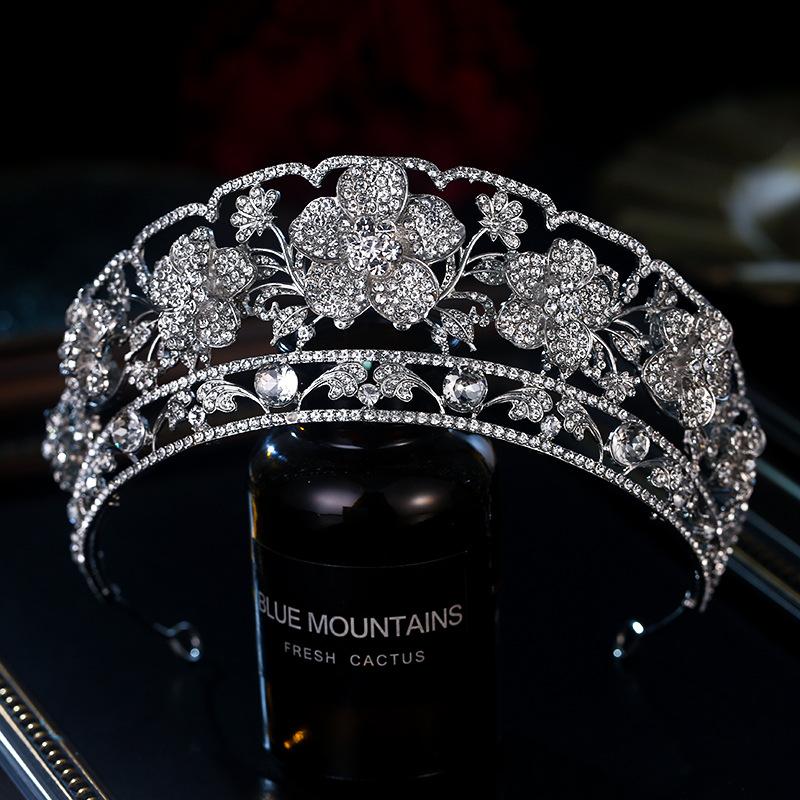 Bridal Accessories: European and American Zircon Diamond Encrusted Queen's Banquet Crown Headband Bridal Wedding Dress Headwear Accessories