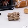 Dollhouse Winter Scene Set: Mini Straw Bag, Wooden Matchbox, Small Cart, Lightable Fireplace