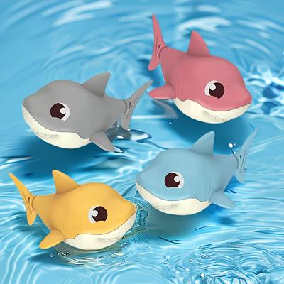 Playful Shark Bath Toys Durable Plastic, Mixed Colors, Ideal for Summer Pool & Bathtub Play, Swim Toys Playful Design Durable Plastic Toys, Bath Toy