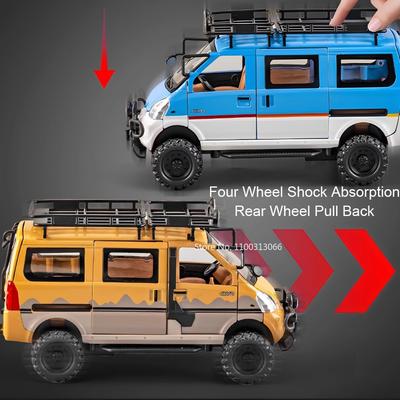 1:24 WULING RongGuang Toys Cars Models Alloy Diecast Doors Opened Miniature Van Wheels Turned Vehicles Boys Educational Toys