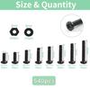 Zmbroll M3 Machine Screw Assortment Kit, 540pcs M3x4/5/6/8/10/12/16/20mm, Black Pan Head, Fully Threaded Carbon Steel Machine Screws, Phillips Drive F