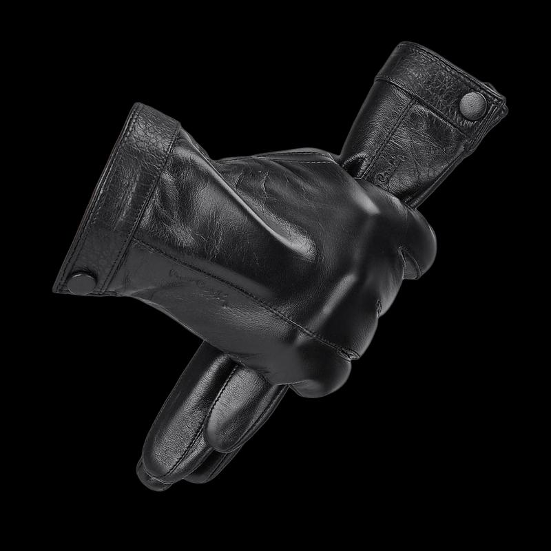 Pierre Cardin Men's Plush-Lined Goatskin Touchscreen Gloves