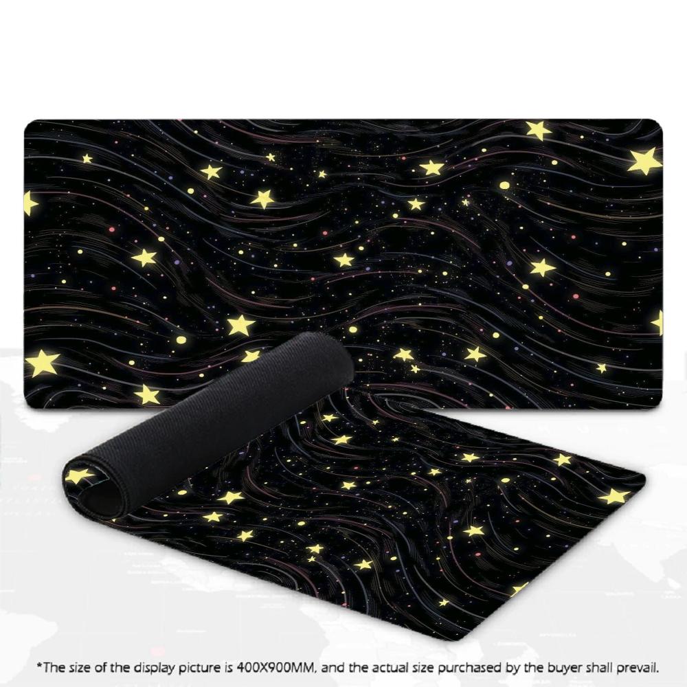 Large Dark Cosmic Star Pattern Mousepad XXL Abstract Galaxy Line Deskmat Non‑Slip Rubber Game Mouse Mats Gaming Accessories