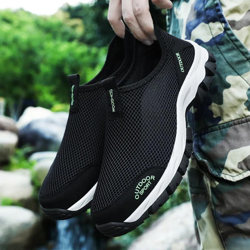 Size 48 Mens Shoes New Comfortable Casual Sports Shoes for Men Slip-on Breathable Air Mesh Flats Trainers Sneakers Water Loafers