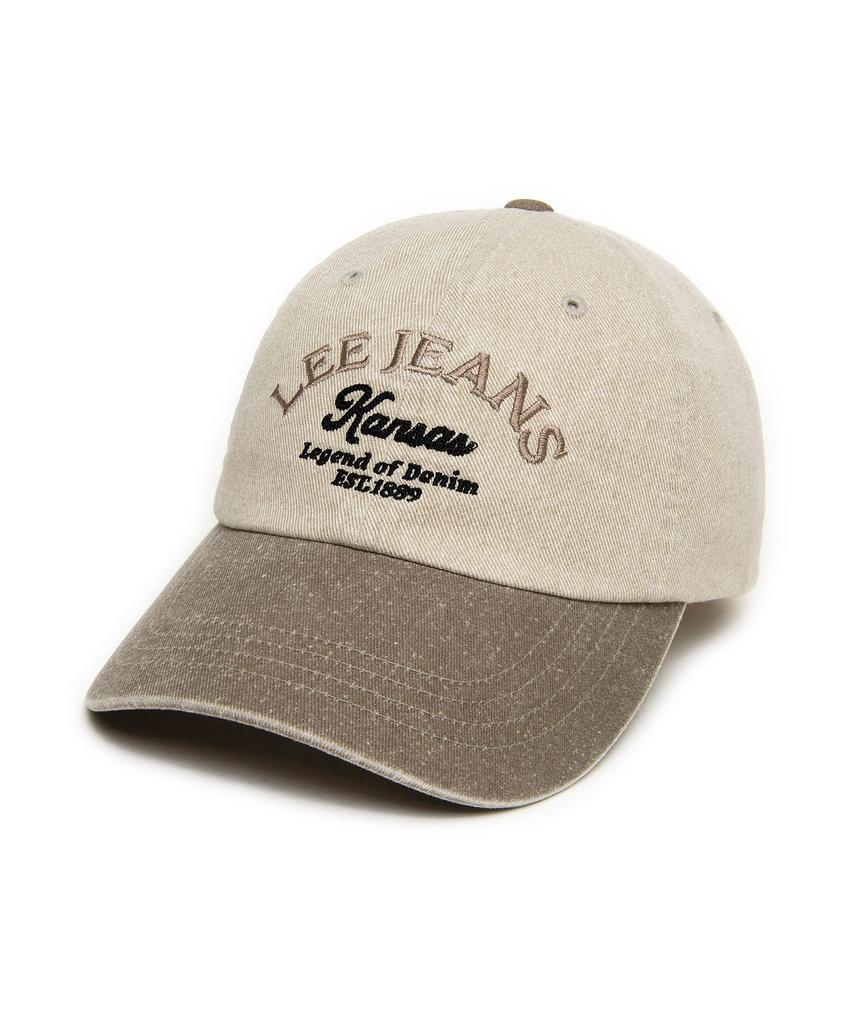 LEE Rijins Lettering Pig Color Block Ball Cap Beige