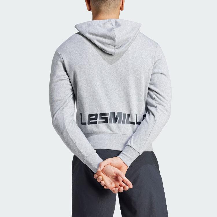 Adidas Les Mills Graphic Hoodie Medium Grey Heather Unisex Streetwear IX7980