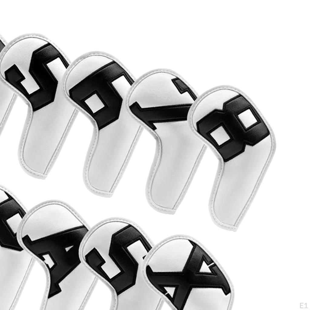 10 pcs Golf Headcover Set, Club Covers, Waterproof PU Leather Covers Wedges Set Fit All