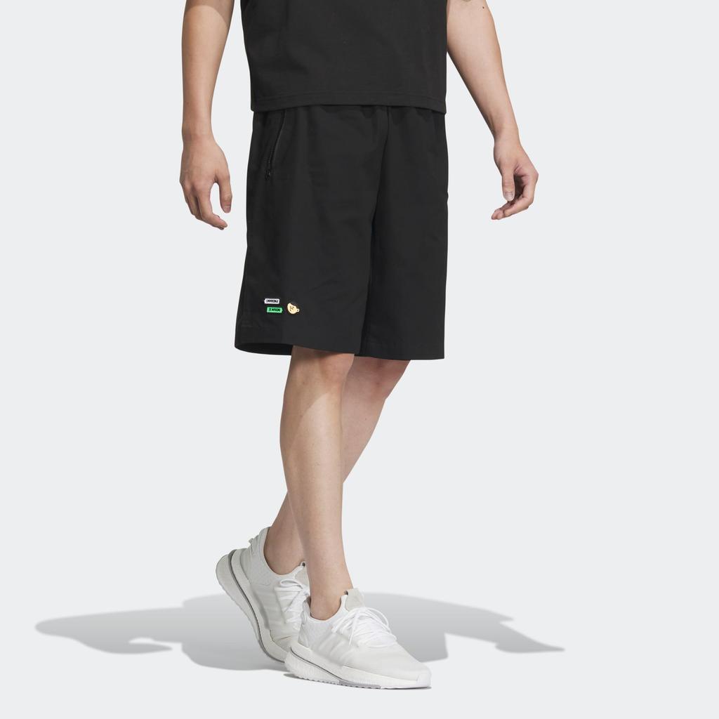 Adidas Graphic Woven Shorts With Embroidered Letter Details Men Shorts Black IA8157