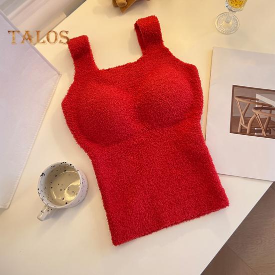Winter Women Thermal Vest with Chest Pads Seamless German Velve Lining Fast Temperature Lock Heating Slim Fit Elastic Sleeveless Inner Wear Bottoming