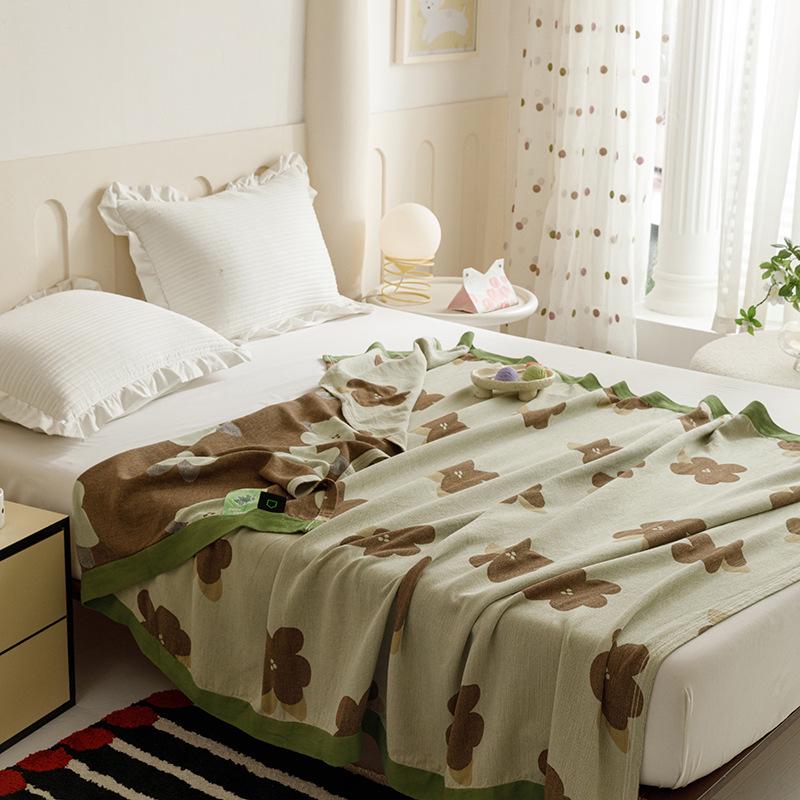 Couverture d'été légère en gaze de bambou-coton