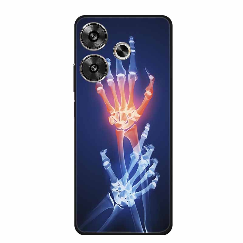 6.79" For Poco M6 4G Case POCOM6 Phone Cover Black Silicone Soft Back Cover Case For Xiaomi Poco M6 4G Case M 6 Protective Coque