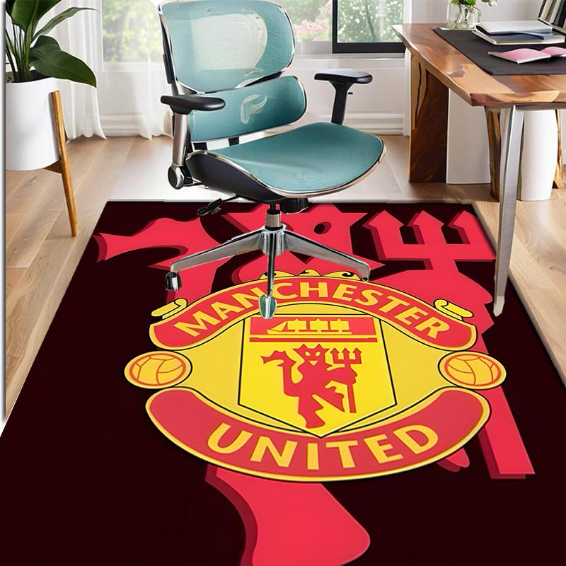 Football United F.C Pattern Rug, Indoor/Outdoor Mat, for Picnic, Gameroom, Bedroom, Office, Living Room, Home Decor Carpet, Birthday Gift