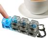 Keyboard Fidget Toys LED Crystal Keycap Keychain Stress Relief Fingertip Gadget Decompressions Toys Clicker Fidget Toy