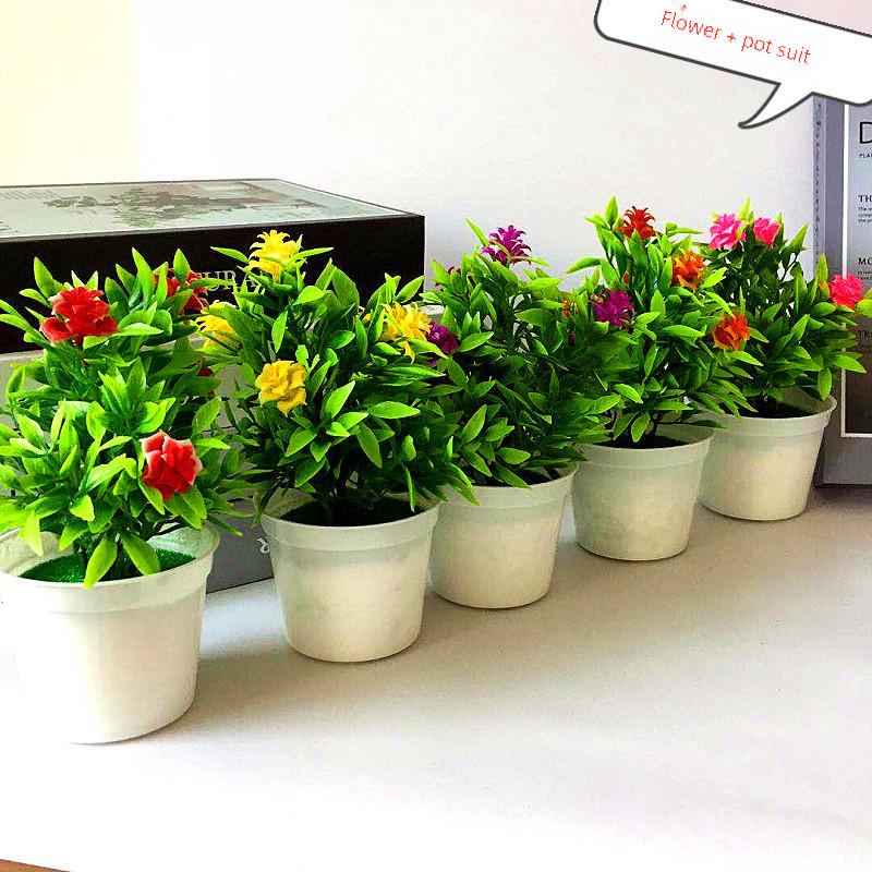 Rose Mini Flower Potted Home Decoration Ornaments For Tabletop Gift Decor