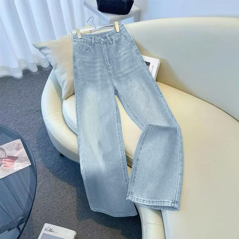 New Wide-leg Jeans Women's High Waist and Thin Drape Loose Straight Pants