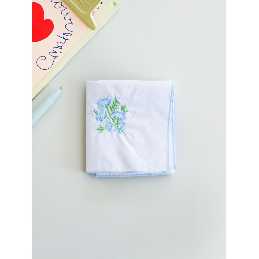 Daiso Broderi Lommetørkle Blå