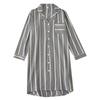 Spring and Summer New Long-Sleeved Nightgowns Cotton Women's Mid-Length Cotton Sleepshirts Home Stripe Knee-Length
