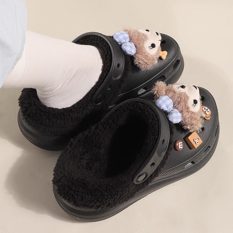 

Теплые хлопковые тапочки-слипоны на флисовой подкладке со съемными моющимися стельками - Зимний комфорт против мороза 44-45 [270MM]