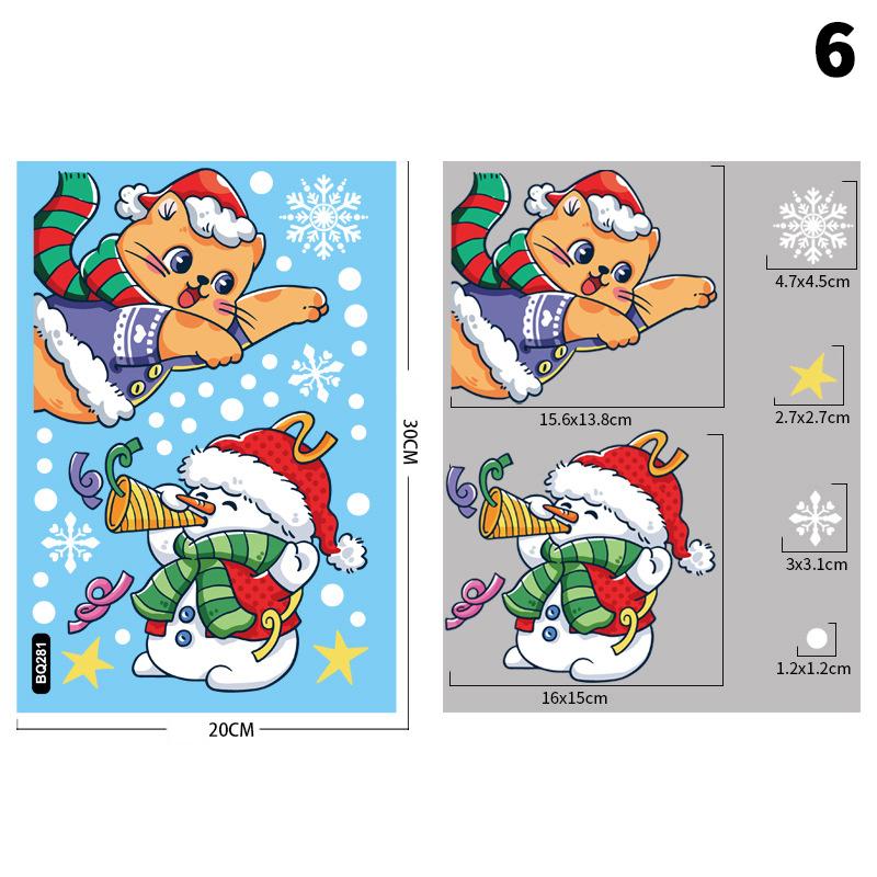 Merry Christmas Window Stickers Santa Claus Elk Snowman Designs For Home 2026 Party Supplies Ornaments Removable Wall Decals