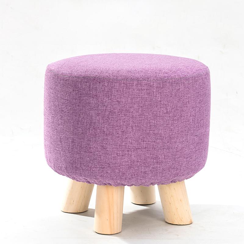 1Pc Elastic Ottoman Cover Solid Color Fabric Stool Covers Square Footrest Covers All-Inclusive Anti Slip Footstool Slipcovers
