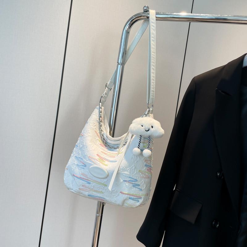 Chic Shoulder Sling Bag In Black White And Pink Perfect For Casual Street Style