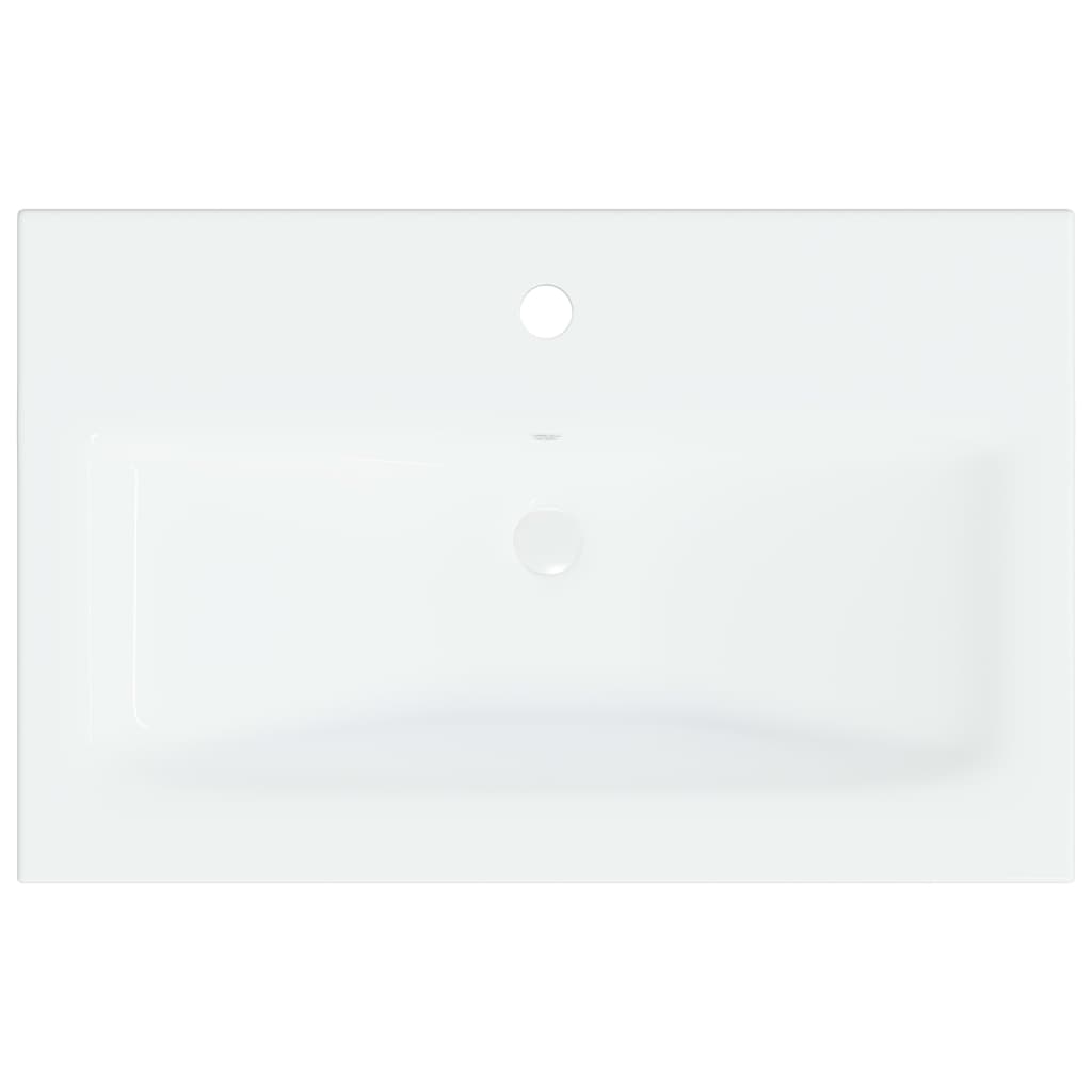 Built In Wash Basin with Faucet 61 X 39 X 18 Cm Ceramic White