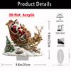 2D Acrylic Christmas Table Decor Santa Claus Sled Elk Tree Ornament with Stand for Office Desk Bookshelf Bedside Xmas Decoration