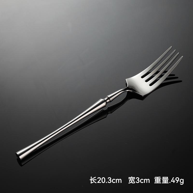 304 rozsdamentes acélból készült, több specifikációjú, kis derékú, nyugati stílusú ételkés, villa és kanálkészlet, vastagított szállodai és éttermi steakkés és -villa