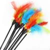 Funny Kitten Cat Teaser Interactive Toy Rod with Bell and Feather Toys for Cats Teaser Interactive Toy Rod Pet Cats Toys Stick