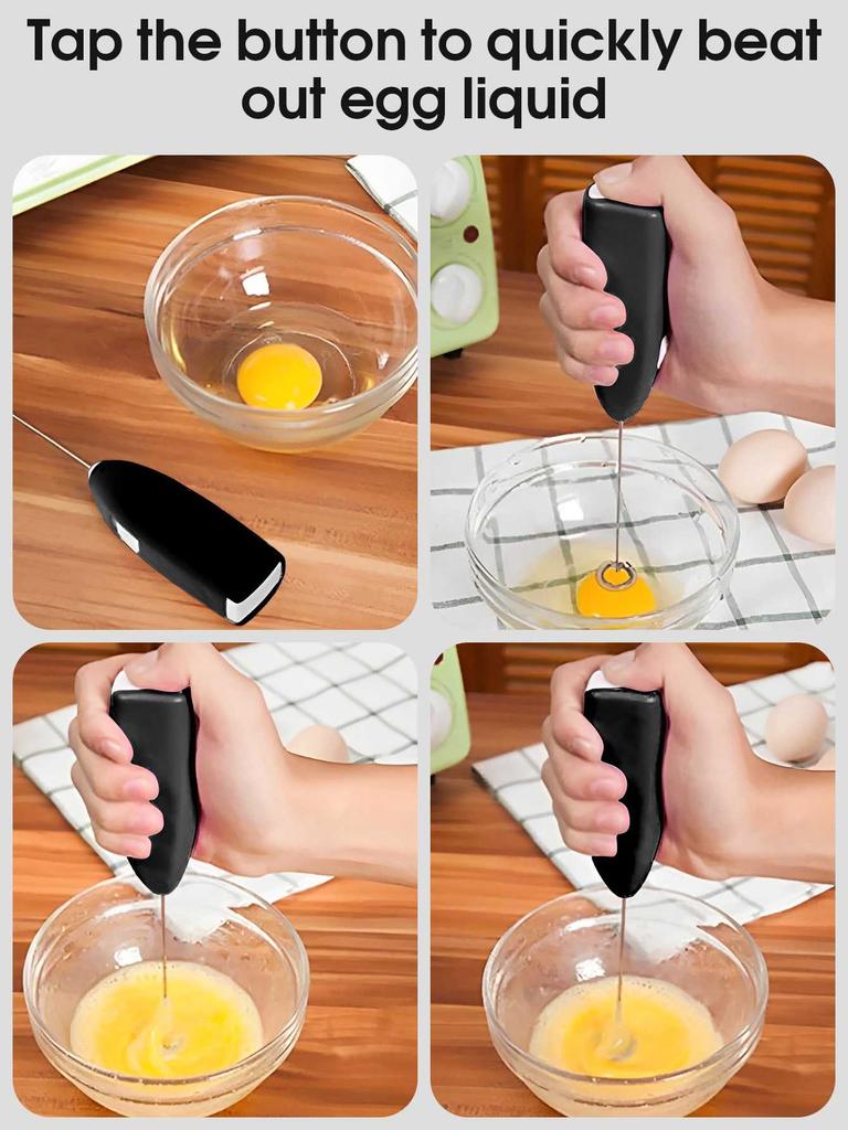 Elektrischer Milchaufschäumer, Schneebesen, Sahnerührer, Kaffeerührer (2 AA-Batterien nicht im Lieferumfang enthalten)