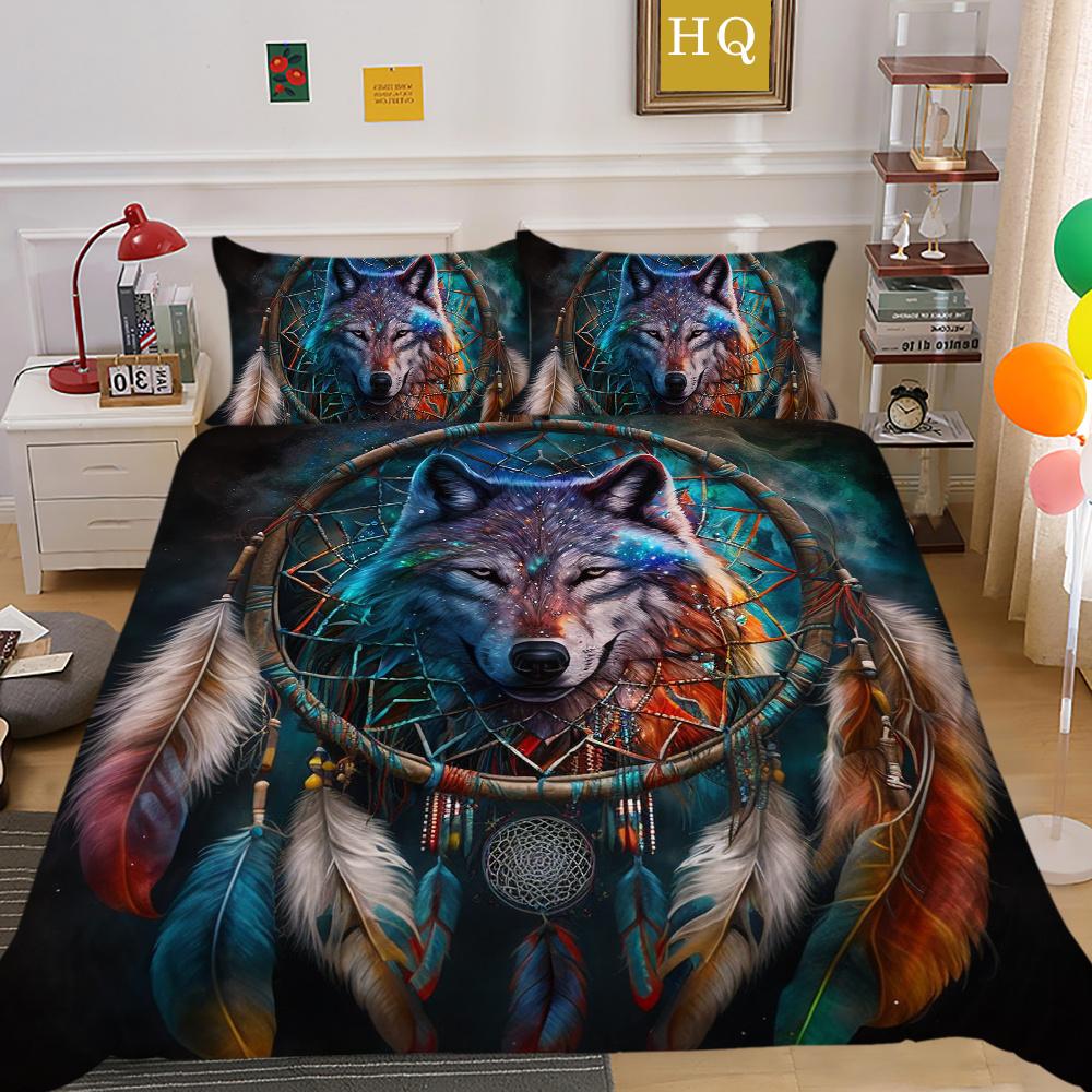 3D Wolf Printing Bedding Set Cover Single Size Microfiber Bedspreads Teen Fashion High Quality Home Textiles