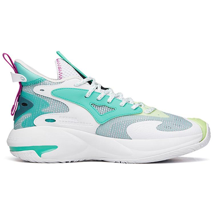New Anta Berserk 3 Durable Breathable Mid Top Basketball Shoes White Green 112131601-2
