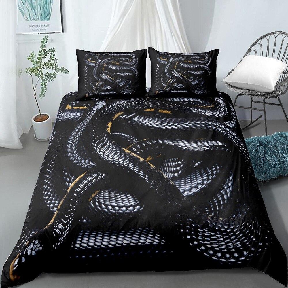 

Home Textile Three-Piece Set, Digital Printing Animal Snake, Samples Can Be Ordered. cover 135 * 200 * 1 and 50 * 75 * 1