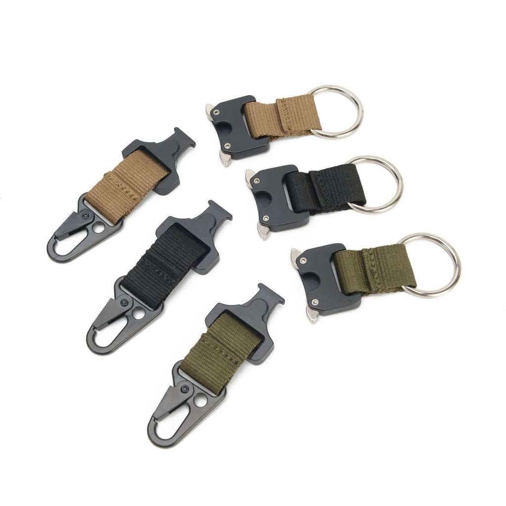 Cobra Buckle Nylon Webbing Tactical Carabiner Keychain with Eagle Beak Hook