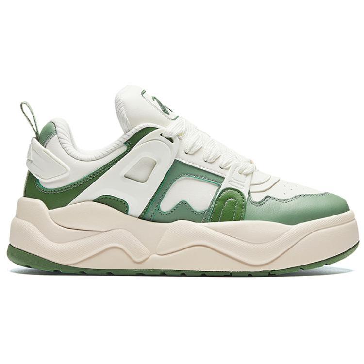 Anta Cream Bag Comfortable Fashion Non-Slip Wear-Resistant Low-Top Skate Shoes Women Sneaker White Green 922438009-4