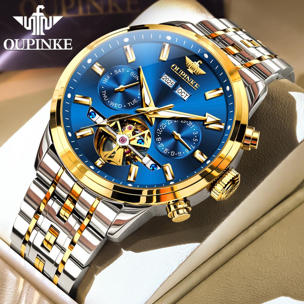 OUPINKE 3296 Automatic Watches for Men Luxury Brand Original Man Watch 5bar Waterproof Men's Business Mechancial Wrist Watches