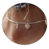 26 Initial Stainless Steel Anklet For Women Crystal Letter Heart  Color Chain Ankle Bracelet Summer Jewelry Accessories