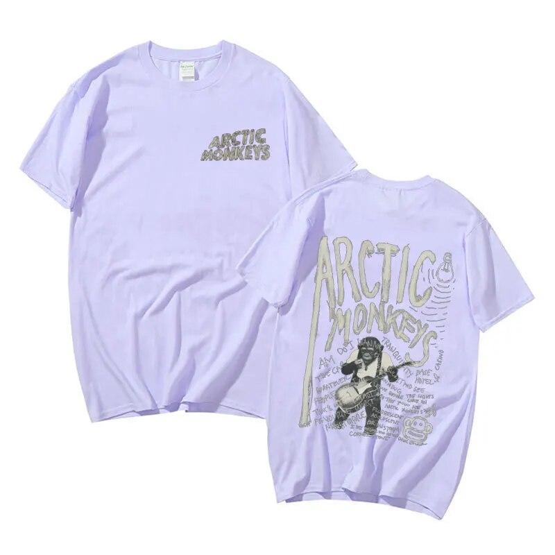 Arctic Monkeys Inspiriertes T-Shirt – Albumliste Doodle Print Vintage T-Shirt Unisex Damen Hip Hop Punk Kurzarm T-Shirts Streetwear