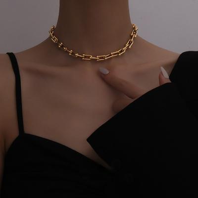 316L řetízkový náhrdelník z nerezové oceli ve tvaru U pro ženy Geometrický robustní náhrdelník Party Jewelry Nové