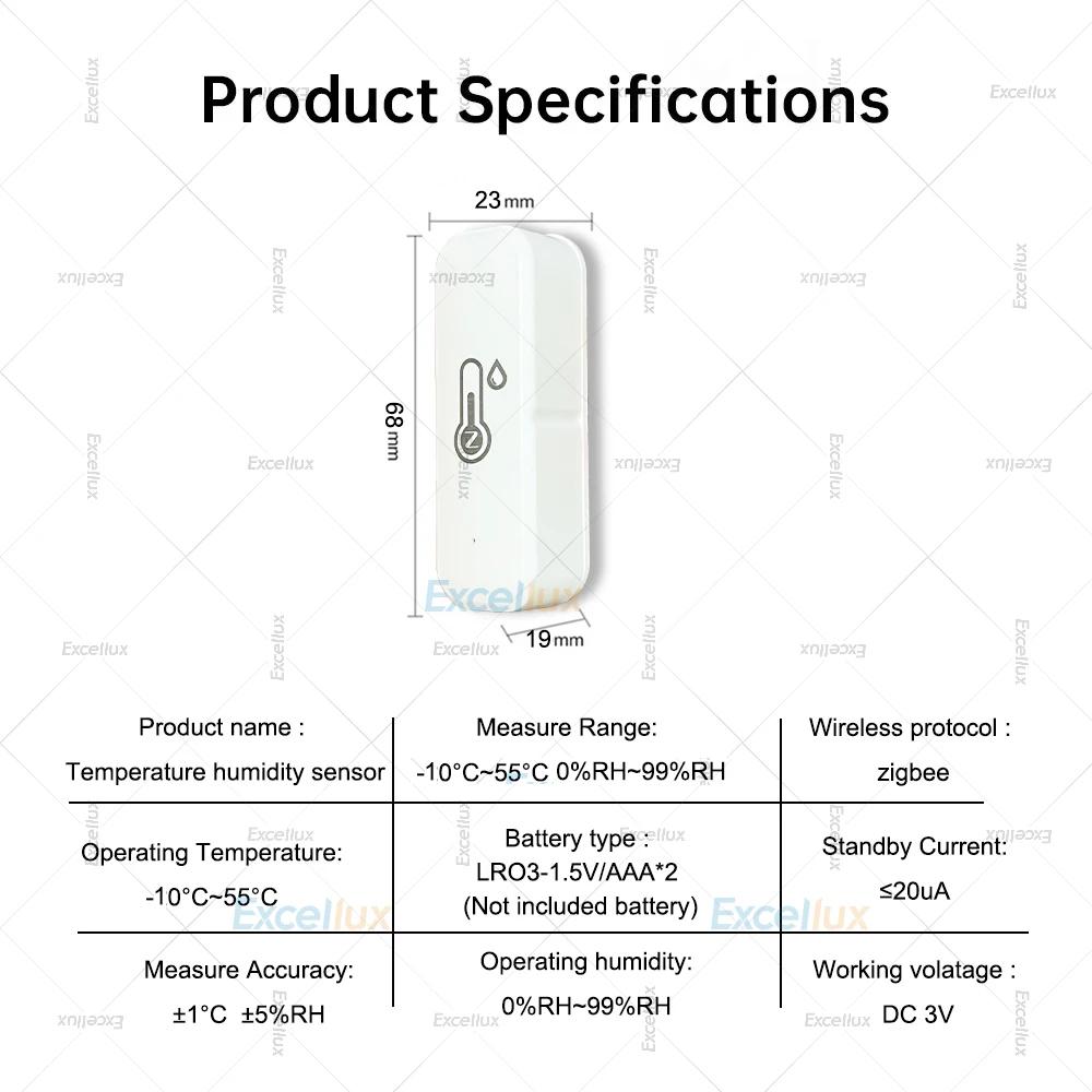 Zigbee Temperature And Humidity Sensor App Remote Monitor Indoor Thermometer Hygrometer Smart Home Works With Zigbee Gateway
